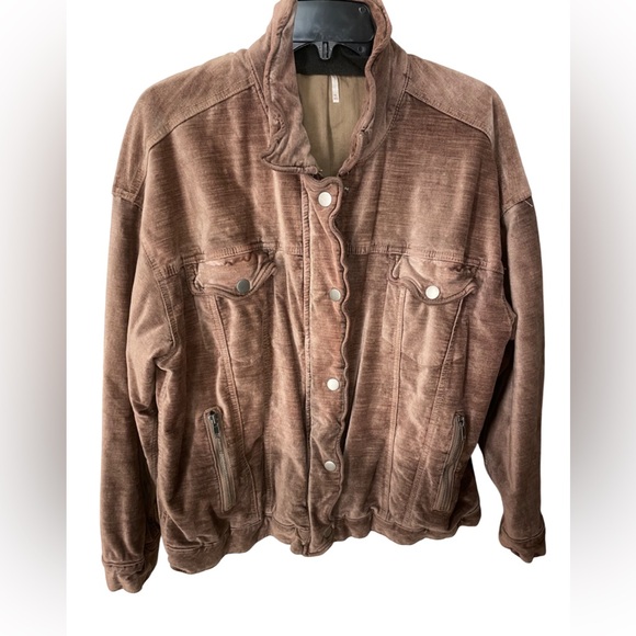 FREE PEOPLE Trucker Velvet Jacket Color MAUVE Size M/L - Picture 12 of 13